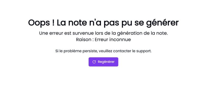 Erreur_Génération de note