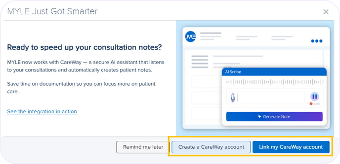 Linking an Account - Popup