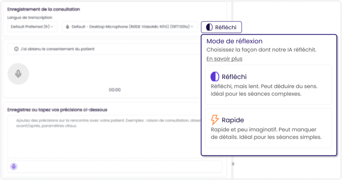 Post Mode de réflexion
